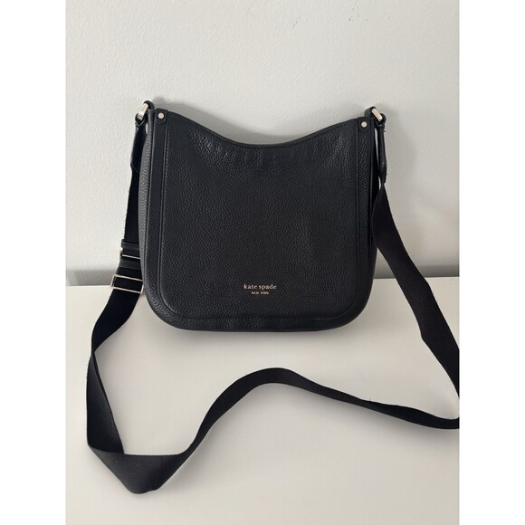 kate spade new york Handbags - Kate Spade Roulette Messenger Black Leather Crossbody Bag Purse